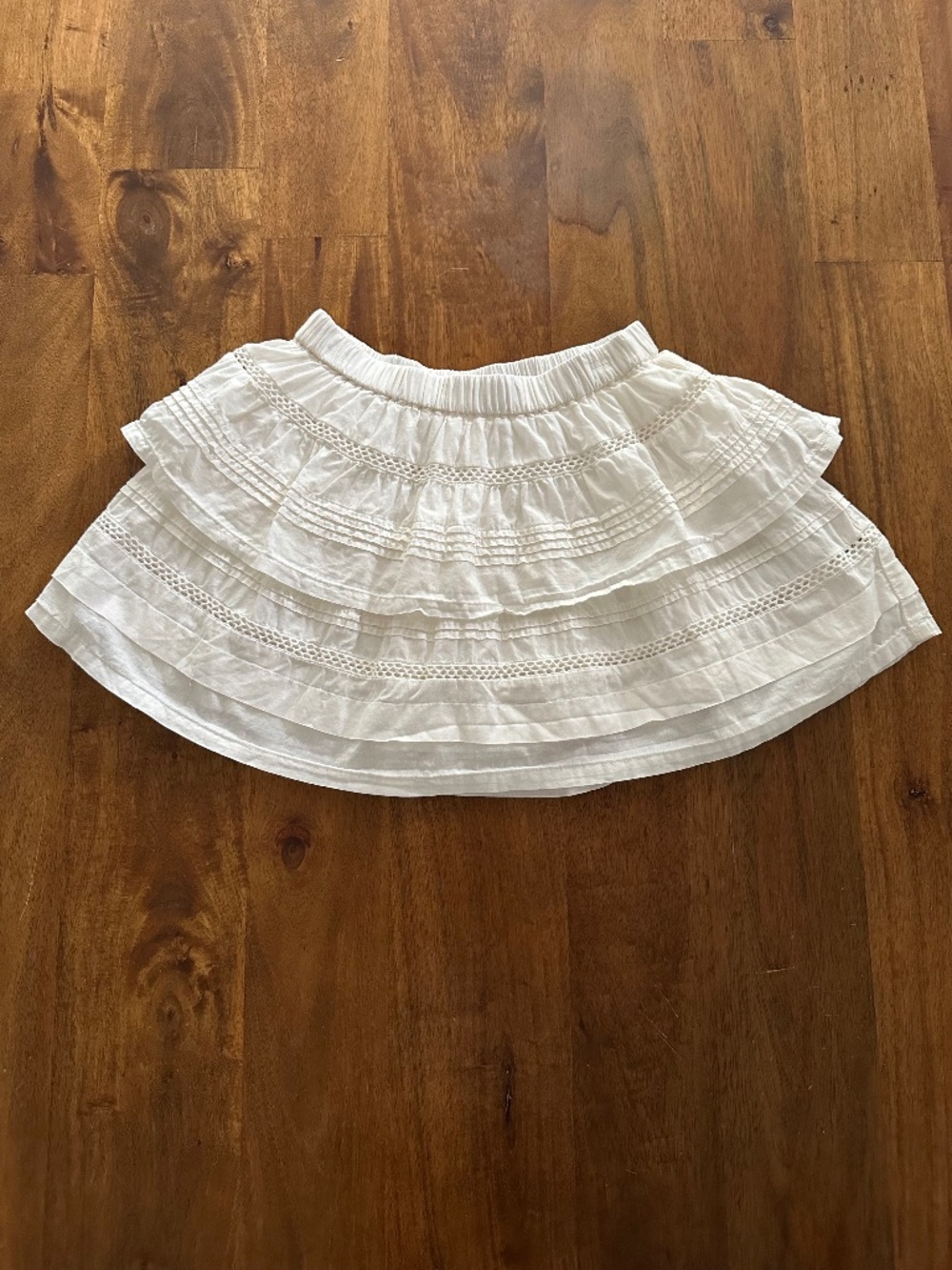 J.Crew Ivory Eyelet Tiered Skirt